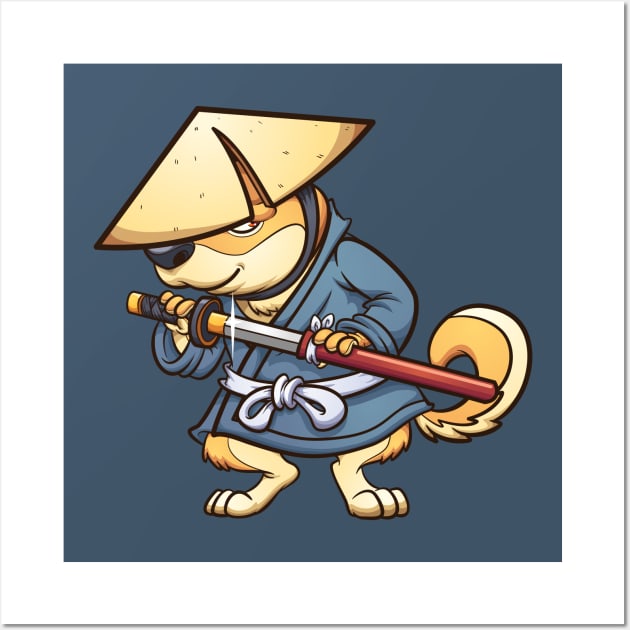 Shiba Inu Ronin Wall Art by memoangeles